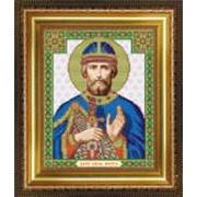 Икона ручной работы Святой Петр вышитая бисером фотография
