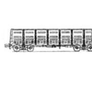 Грузоперевозки железнодорожные, четырехосный цельнометаллический полувагон, модель 12-1000