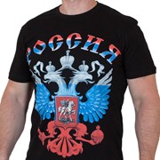 Чёрная мужская футболка с Двуглавым орлом №409