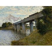 Клод Моне - "The Railway Bridge at Argenteuil (1874) [2]", холст, 40х30см, репродукция