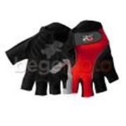 Перчатки текстильные полу-пальцы Vega NM-963 красно-черные фото