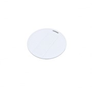 USB-флешка на 16 Гб в виде пластиковой карточки круглой формы, белый фото