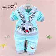 Одежда для девочек 1 Sets retail. 2014 Spring/Autumn baby set cartoon rabbit velvet set twinset long sleeve set hoodie and pant children clothing, код 1910108182 фотография