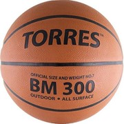 Мяч баскетбольный TORRES BM300 арт.B00017, р.7, резина, нейлон. корд, бут. камера, темнооранж-черн