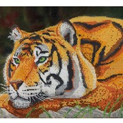Схема для частичной вышивки бисером Спокойствие тигра фотография