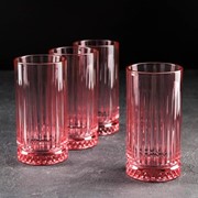 Набор стаканов «Элизия», 445 мл, 4 шт, цвет розовый фотография