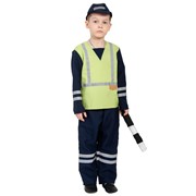 Карнавальный костюм для детей Карнавалофф инспектор ДПС deluxe детский, M (128-134 см) фото