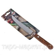 Нож кухонный металлический №4 прямой 5“ деревянная ручка, на блистере фотография