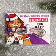 Набор держатель для провода+кабель micro USB 'Котики', 1А, 1м фото