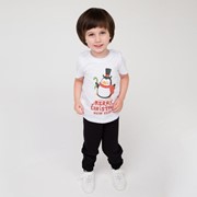 Футболка детская, цвет белый/пингвин, рост 152-158 см фото