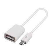 Кабель OTG USB / Micro USB белый (Техпак) фото