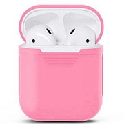 Силиконовый чехол для наушников Apple AirPods (Розовый) фото