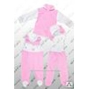 Комплект интерлок (голубой, розовый) (4 предмета) для новорожденных костюм