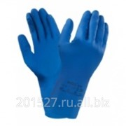 Перчатки Ansell Versatouch латексные с х/б напылением синие 330 мм фото