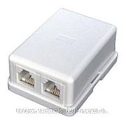 Розетка RJ-12 х2 зовнішня, подвійна, телефонна фото