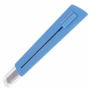 Нож канцелярский 9 мм BRAUBERG “Delta“, автофиксатор, цвет корпуса голубой, блистер, 237086 фото