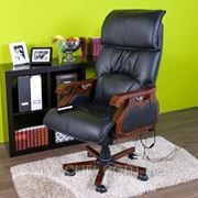 Кресло офисное с массажем. Для руководителя. Натуральная кожа