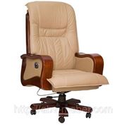 Кресло для руководителей Президент 03 HB комбинированная кожа люкс бежевая фото