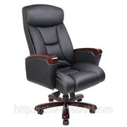 Кресло для руководителей Чикаго HB комбинированная кожа люкс черная фото