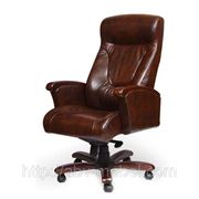 Кресло Галант HB комбинированная кожа люкс коричневая фотография