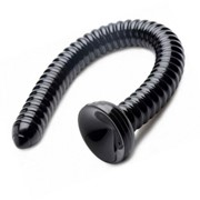 Черный анальный стимулятор-гигант hosed ribbed anal snake dildo - 50,8 см. XR Brands Af550
