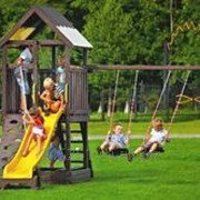 Детская площадка из дерева Домик Игровой комплекс для дачи в виде домика с песочницей для ребенка и детей дошкольного возраста и ребенка от года фото