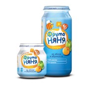 Пюре из яблок и абрикосов ФрутоНяня. Объем:110 г, 250 г фото