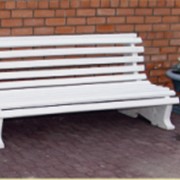 Скамейка с деревянным верхом со спинкой Садовая фото