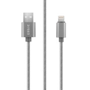 Кабель Kubic C01L Gray USB - Apple Lightning текстиль 1м серый фото