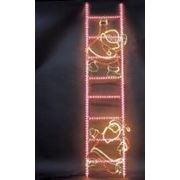 Дед мороз на лестнице NDM-00150 Цвет свечения: многоцветный фото