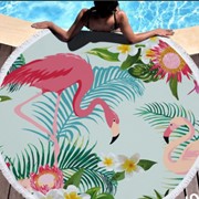 Полотенце с ярким дизайном пляжное 1 шт 150 см фламинго