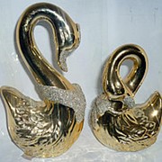 Сувенир Пара золотых лебедей малые 3753 22см