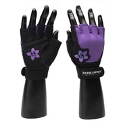 Перчатки для фитнеса женские замш черно-фиолетовые X11 фото