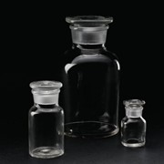 Склянка с притертой пробкой 125 мл, широкое горло, светлая, упаковка 12/144 фото