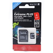 MicroSDHC Disk Extreme plus 4 гигабайта фотография
