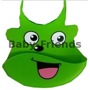 Слюнявчик пластиковый Милашка (зеленый) фото