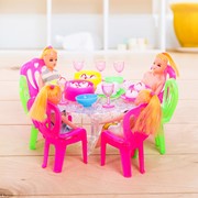 Мебель для кукол с куклами и аксессуарами, цвета МИКС фотография