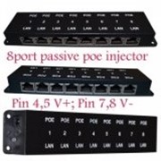 OEM 8 port PoE Injector 8 LAN Инжектор POE для IP камер в пластиковом корпусе 1349 фотография