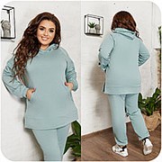 Однотонный спортивный костюм женский оливковый (9 цвета) НФ/-16422 фото