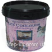 Декоративная структурная краска Les Couloures MELOCOTON (эффект минералов с белыми и персик. хлопьями) фото