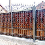 Ворота с калиткой кованые вк 28 фото