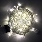 Светодиодная гирлянда Нить 10 м, 220В, мерцающая, соединяемая, прозрачный провод, теплая белая, Rich LED, фотография