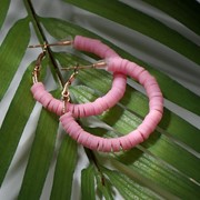 Серьги-кольца 'Бисер', цвет розовый, d3 фотография