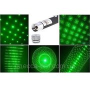 Зеленая лазерная указка 500 MBT с 5 насадками, green laser pointer 5 in 1, мощный лазер фото