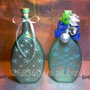 Бутылки новогодние в бисере БН01 и БН02 фото