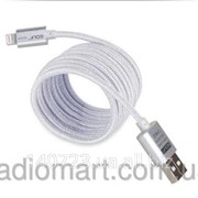 Зарядный кабель Golf USB cable Lightning metal silver фото