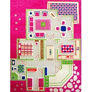 Детский 3D ковер “Игровой домик“ розовый, 100х150см (IVI) фото