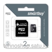 Micro SD карта памяти Smartbuy 2 GB с адаптером SD фото