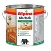 Прозрачный шелковисто-матовый лак для наружных и внутренних работ Alpina KLARLACK SEIDENMATT 0,75 l фото