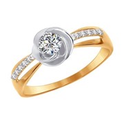 Золотое кольцо с фианитами SOKOLOV 016959* фото